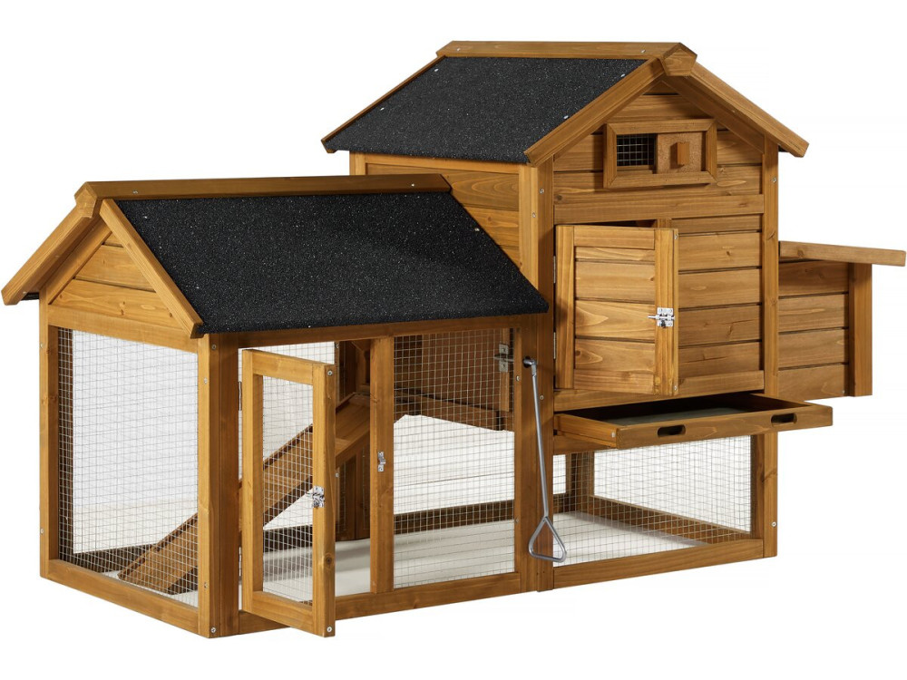 Poulailler "Poulette" avec pondoir en bois - Marron