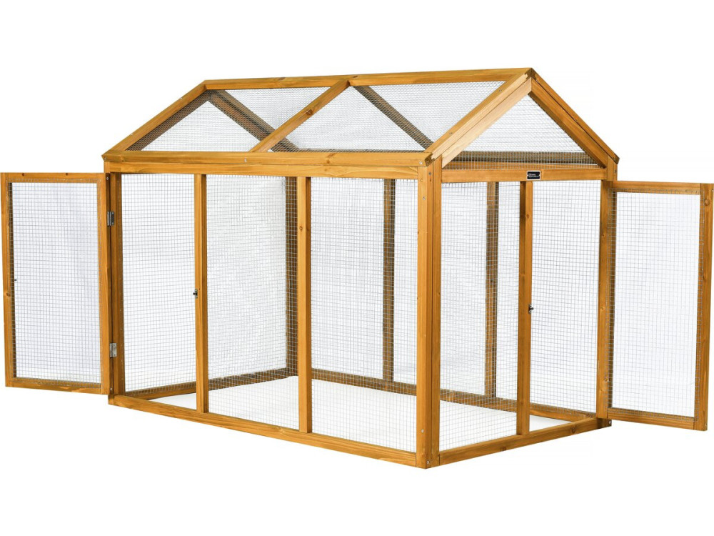 Enclos extension en bois pour poulailler "Coco" - 6 poules - Marron
