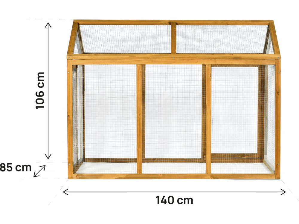 Enclos extension en bois pour poulailler "Coco" - 6 poules - Marron