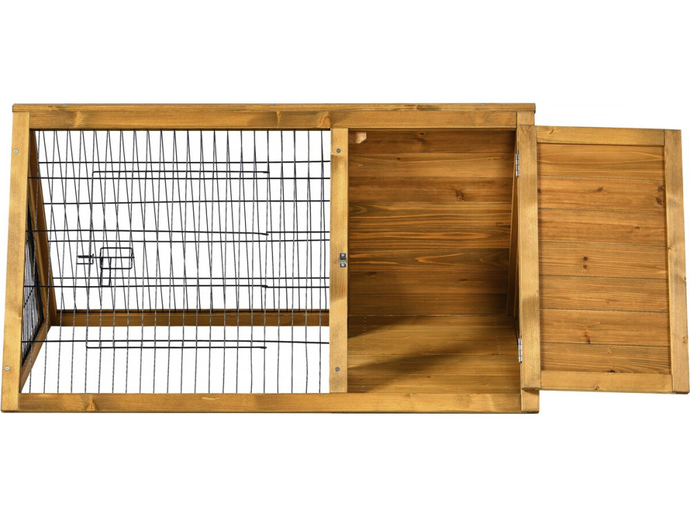 Clapier poulailler "Biscotte" - 100 x 62 x 52 cm - Marron