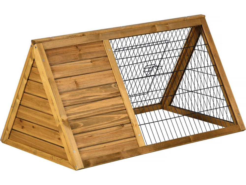 Clapier poulailler "Biscotte" - 100 x 62 x 52 cm - Marron