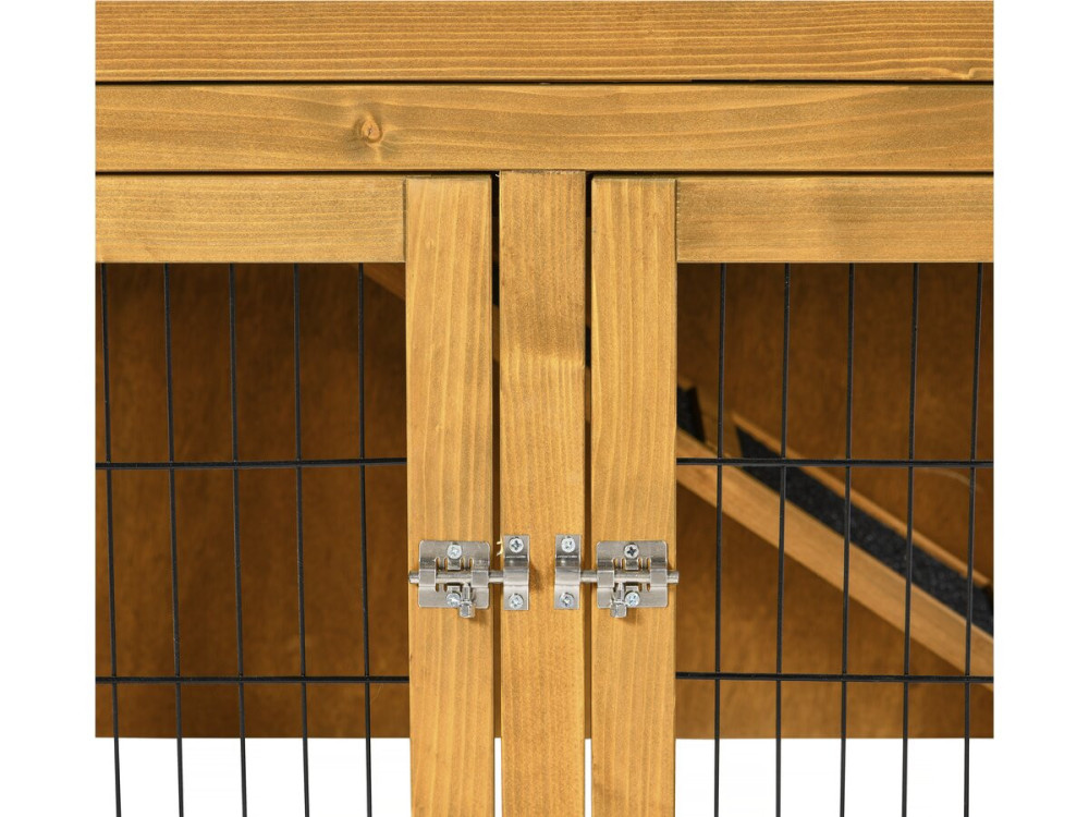 Clapier poulailler en bois "Noisette" - 102 x 55 x 100 cm - Marron