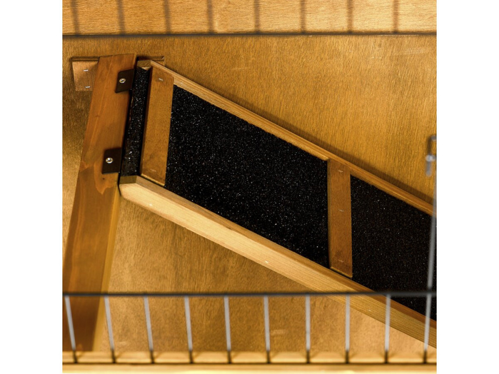 Clapier poulailler en bois "Noisette" - 102 x 55 x 100 cm - Marron