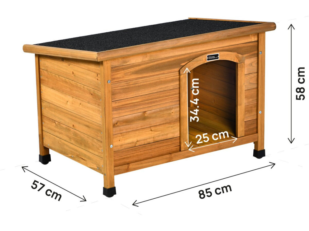Niche pour chien en bois "Max" - 85 x 57 x 58 cm - Marron