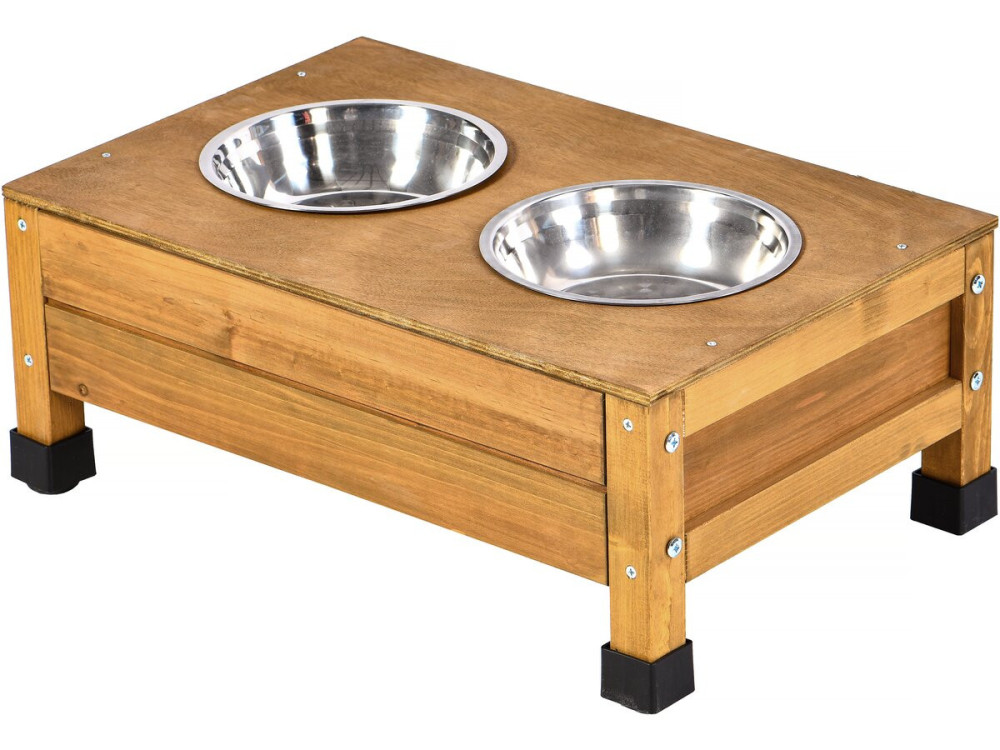 Niche pour chien en bois avec mangeoire et boite de rangement "Rusty" - 151 x 138 x 100 cm - Marron