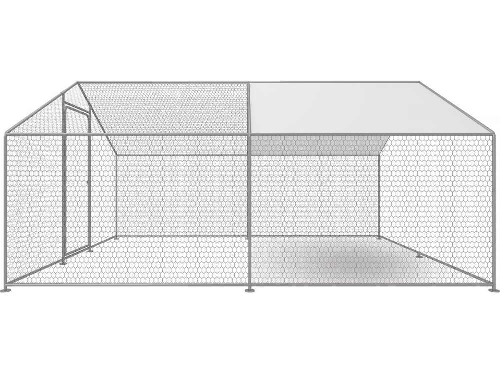 Enclos à poules 12 m² parc grillagé 4 x 3 x 2 M acier galvanisé