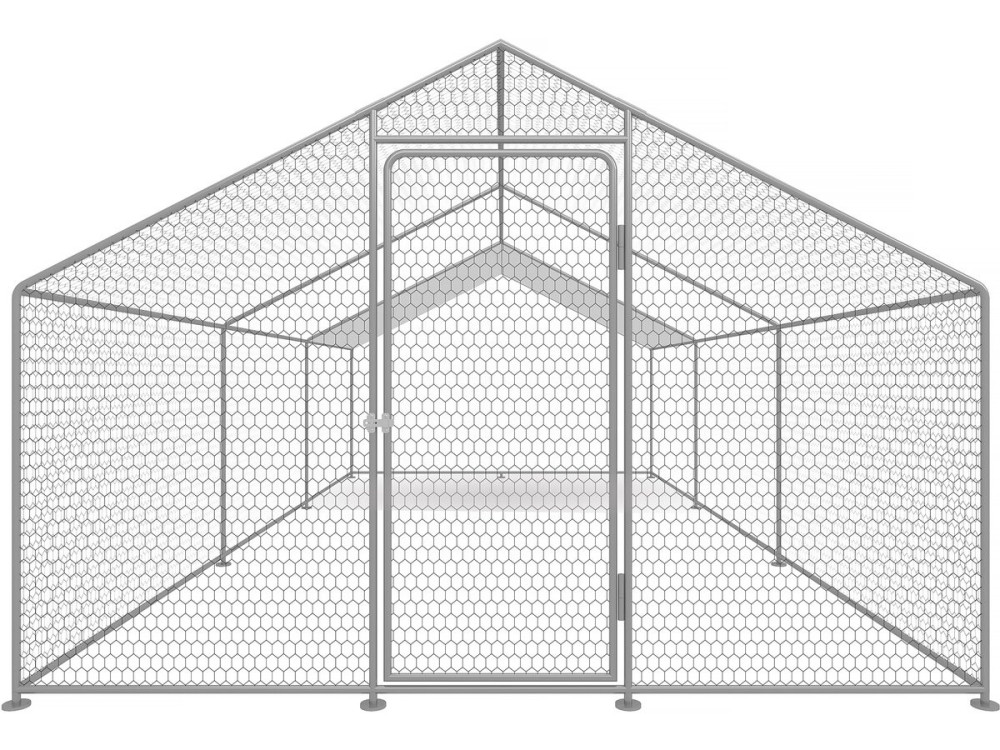 Enclos à poules 18 m² parc grillagé 6 x 3 x 2 M acier galvanisé