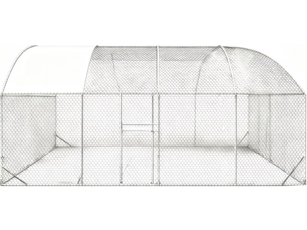 Enclos à poules dôme 15 m² parc grillagé "Cocorico" - 5 x 3 m - acier galvanisé