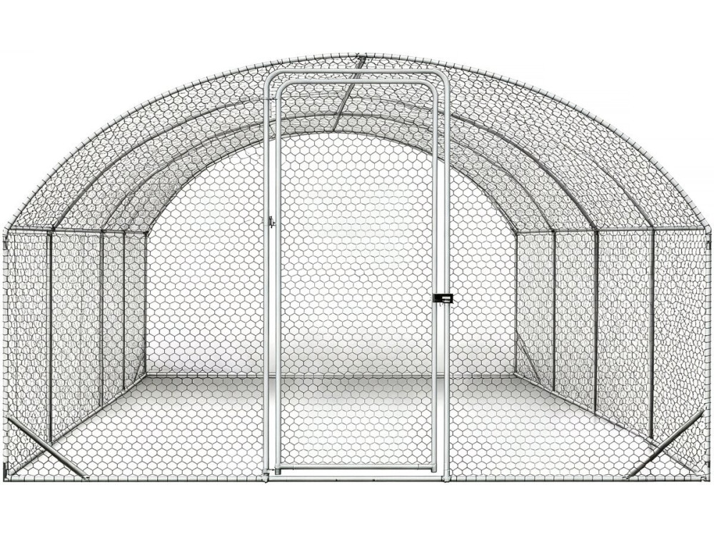 Enclos à poules dôme 15 m² parc grillagé "Cocorico" - 5 x 3 m - acier galvanisé