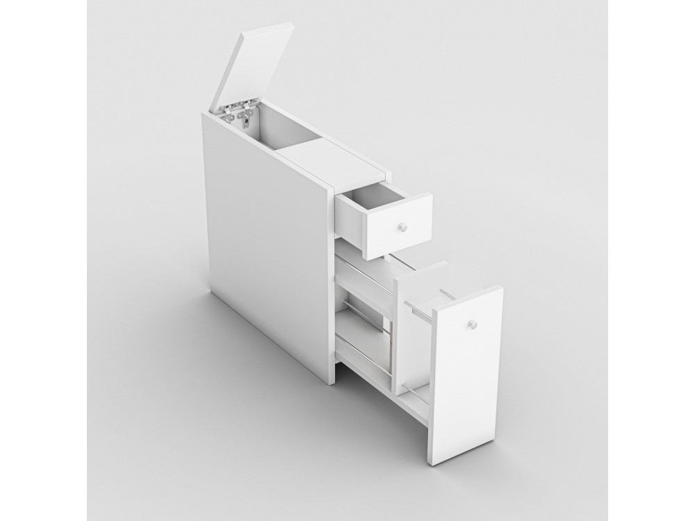 Meuble de salle de bain en bois "Calencia" - 60 x 19 x 55 cm - Blanc