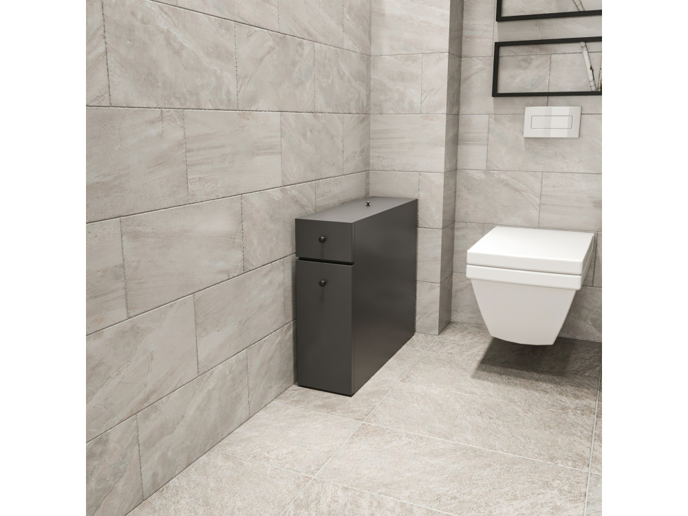 Meuble de salle de bain en bois "Calencia" - 60 x 19 x 55 cm - Gris anthracite