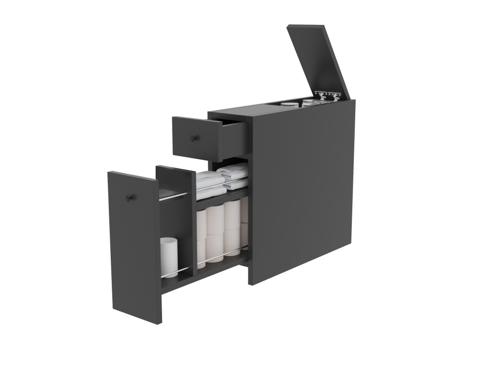 Meuble de salle de bain en bois "Calencia" - 60 x 19 x 55 cm - Gris anthracite