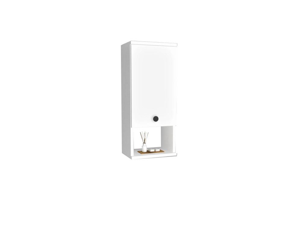 Meuble de salle de bain en bois "Mis" - 30 x 21 x 71 cm - Blanc