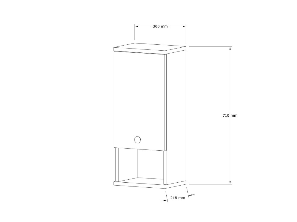 Meuble de salle de bain en bois "Mis" - 30 x 21 x 71 cm - Blanc
