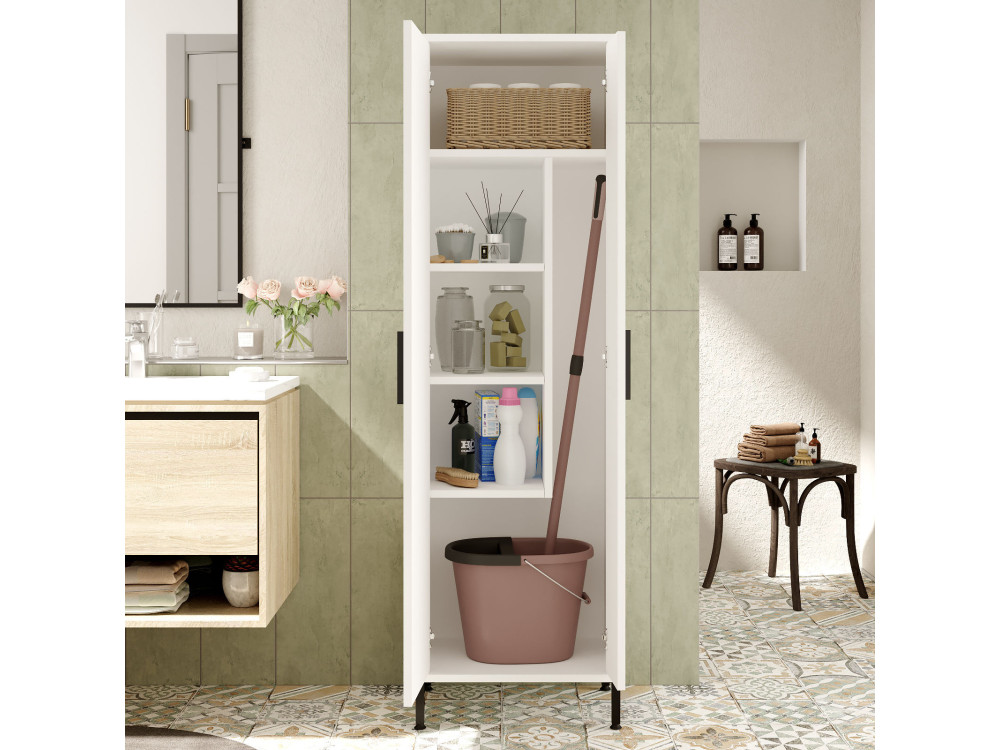 Armoire multifonctionnelle en bois "Jienna" - 50 x 36 x 165 cm - Blanc