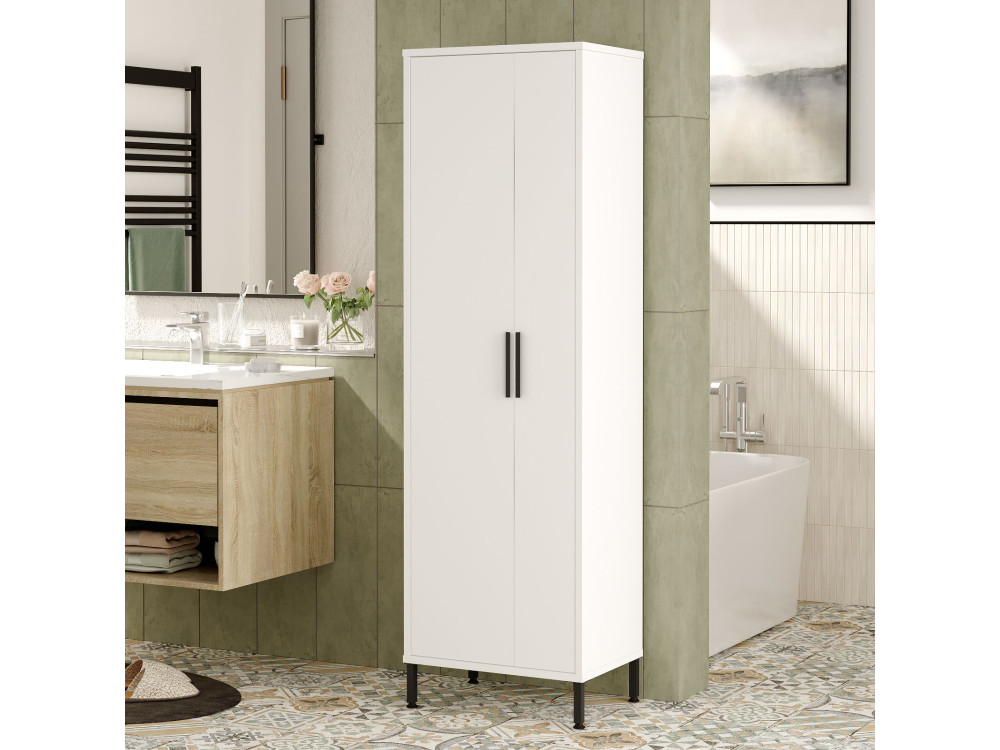 Armoire multifonctionnelle en bois "Jienna" - 50 x 36 x 165 cm - Blanc