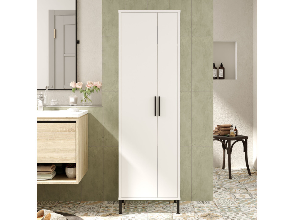Armoire multifonctionnelle en bois "Jienna" - 50 x 36 x 165 cm - Blanc