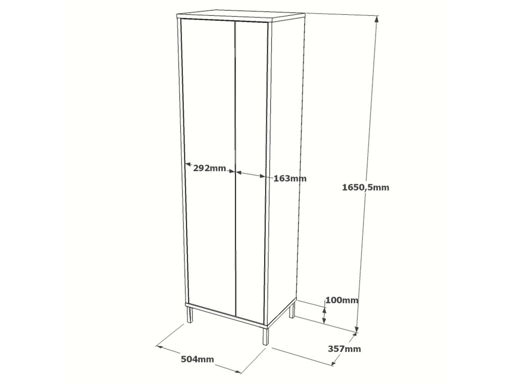 Armoire multifonctionnelle en bois "Jienna" - 50 x 36 x 165 cm - Blanc