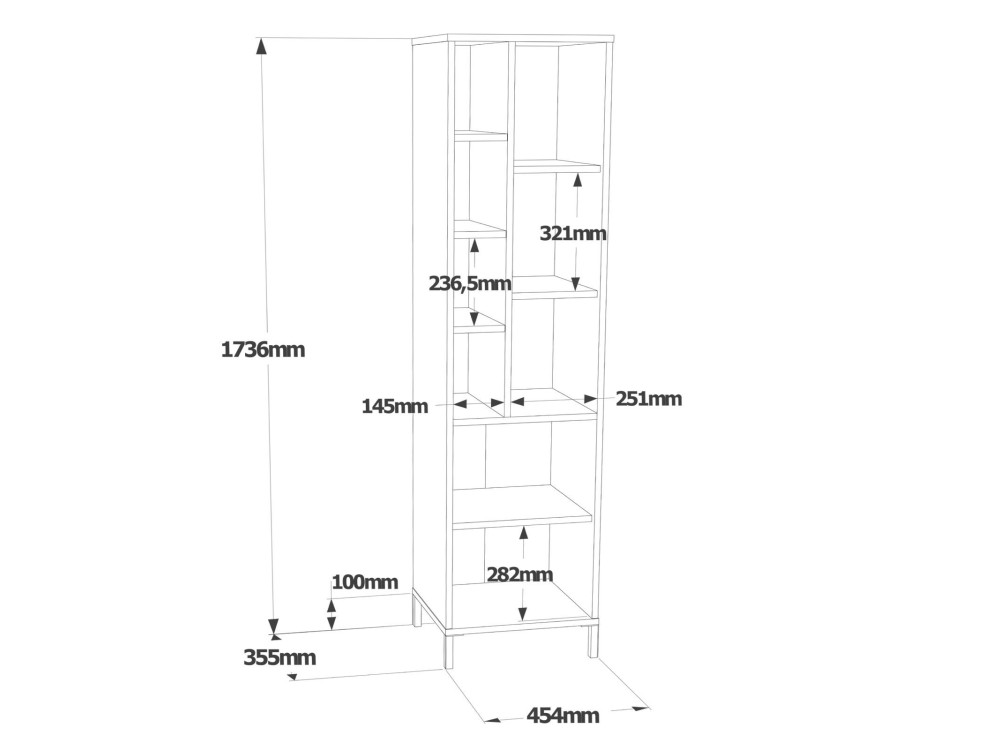Armoire multifonctionnelle en bois "Vile" - 45 x 35 x 174 cm - Blanc
