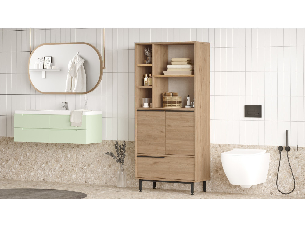 Armoire en bois "Calvin" - 74 x 35 x 161 cm - Marron