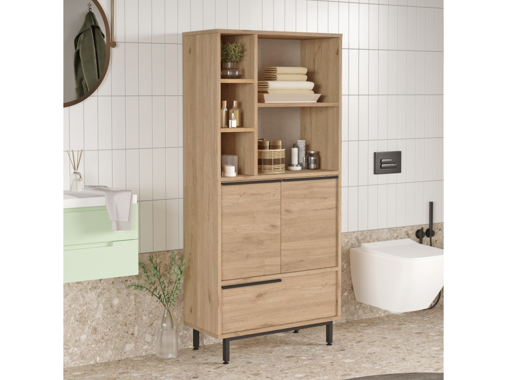 Armoire en bois "Calvin" - 74 x 35 x 161 cm - Marron