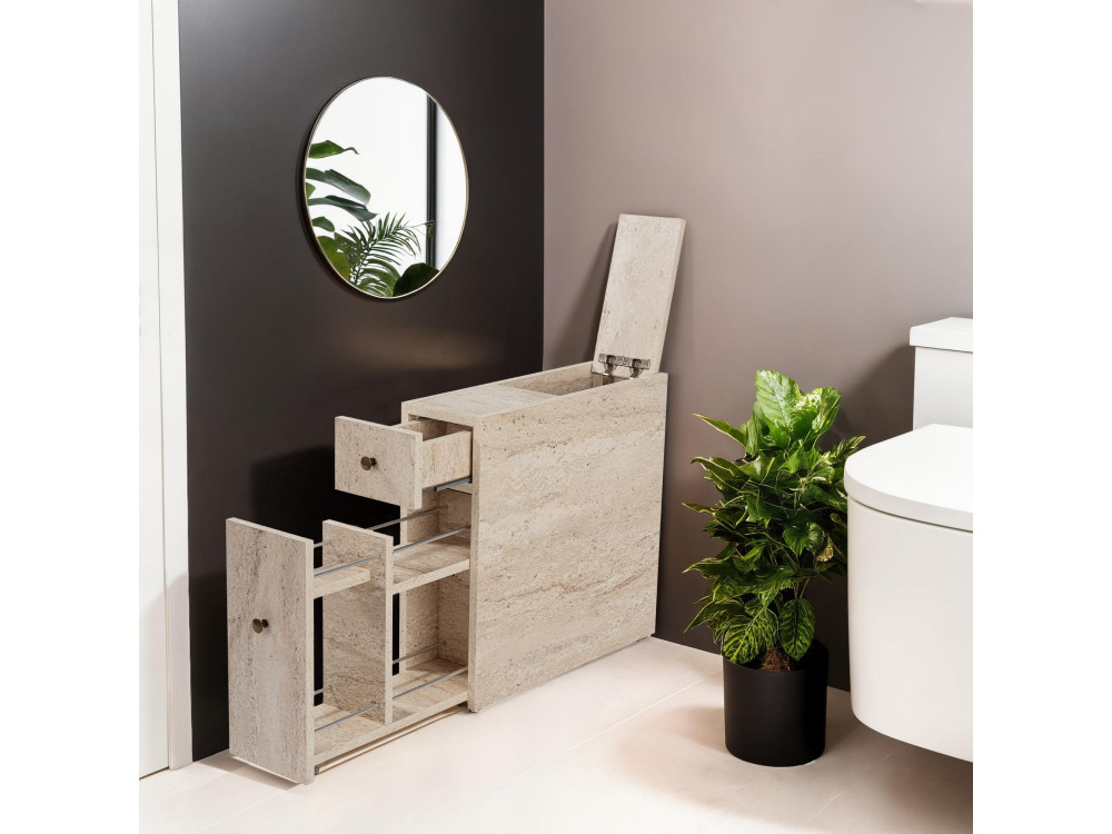 Meuble de toilette en bois "Calencia" - 20 x 60 x 55 cm - Beige