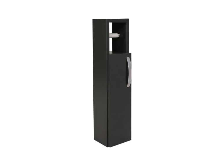 Meuble support pour papier toilette en bois "Star" - 15 x 12 x 65 cm - Gris anthracite