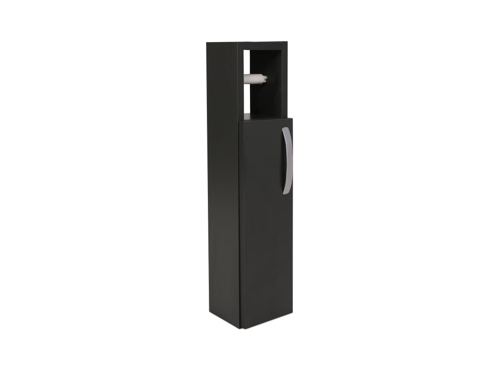 Meuble support pour papier toilette en bois "Star" - 15 x 12 x 65 cm - Gris anthracite
