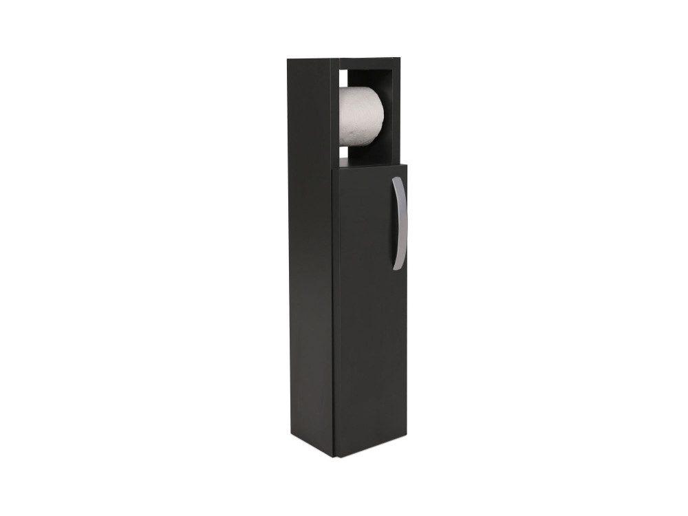 Meuble support pour papier toilette en bois "Star" - 15 x 12 x 65 cm - Gris anthracite