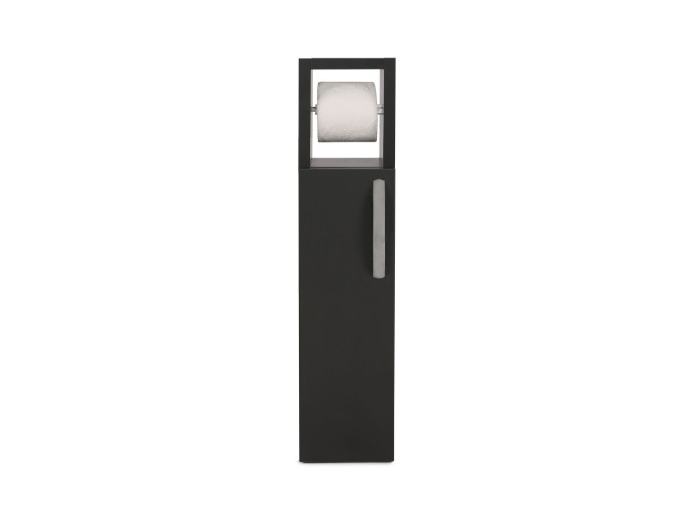Meuble support pour papier toilette en bois "Star" - 15 x 12 x 65 cm - Gris anthracite