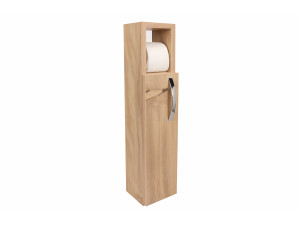 Meuble support pour papier toilette en bois "Star" - 15 x 12 x 65 cm - Marron