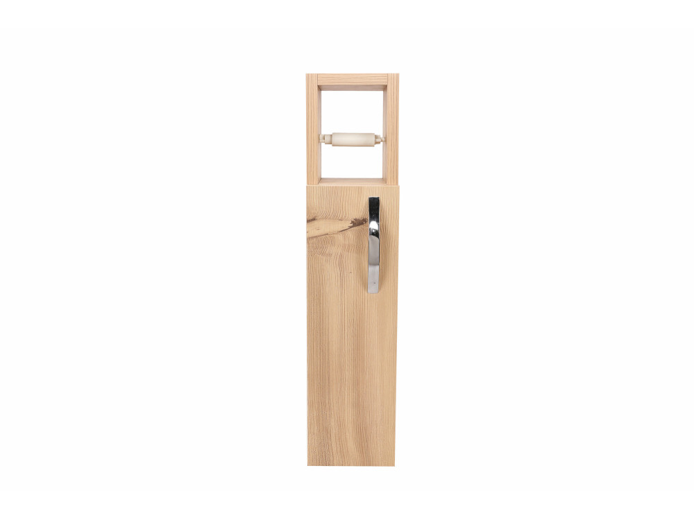 Meuble support pour papier toilette en bois "Star" - 15 x 12 x 65 cm - Marron