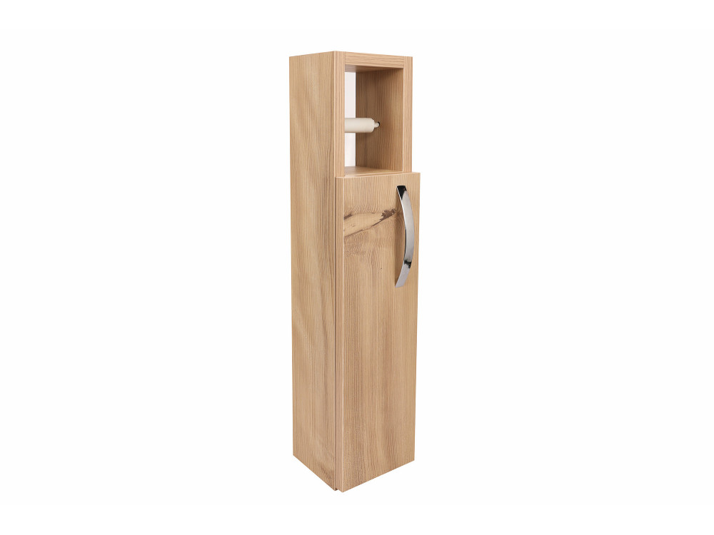 Meuble support pour papier toilette en bois "Star" - 15 x 12 x 65 cm - Marron