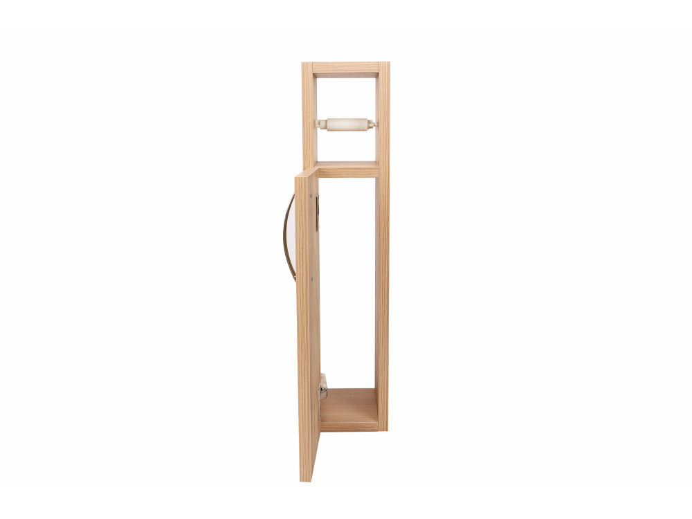 Meuble support pour papier toilette en bois "Star" - 15 x 12 x 65 cm - Marron