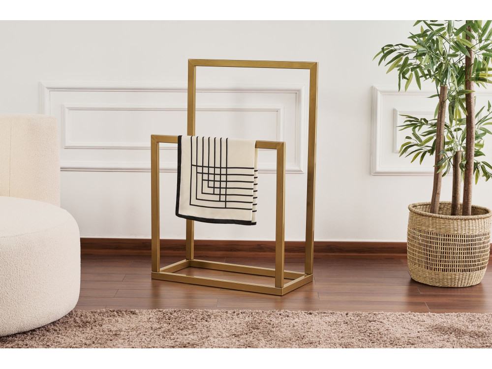 Porte-serviettes en métal "Gediz" - 25 x 60 x 90 cm - Or