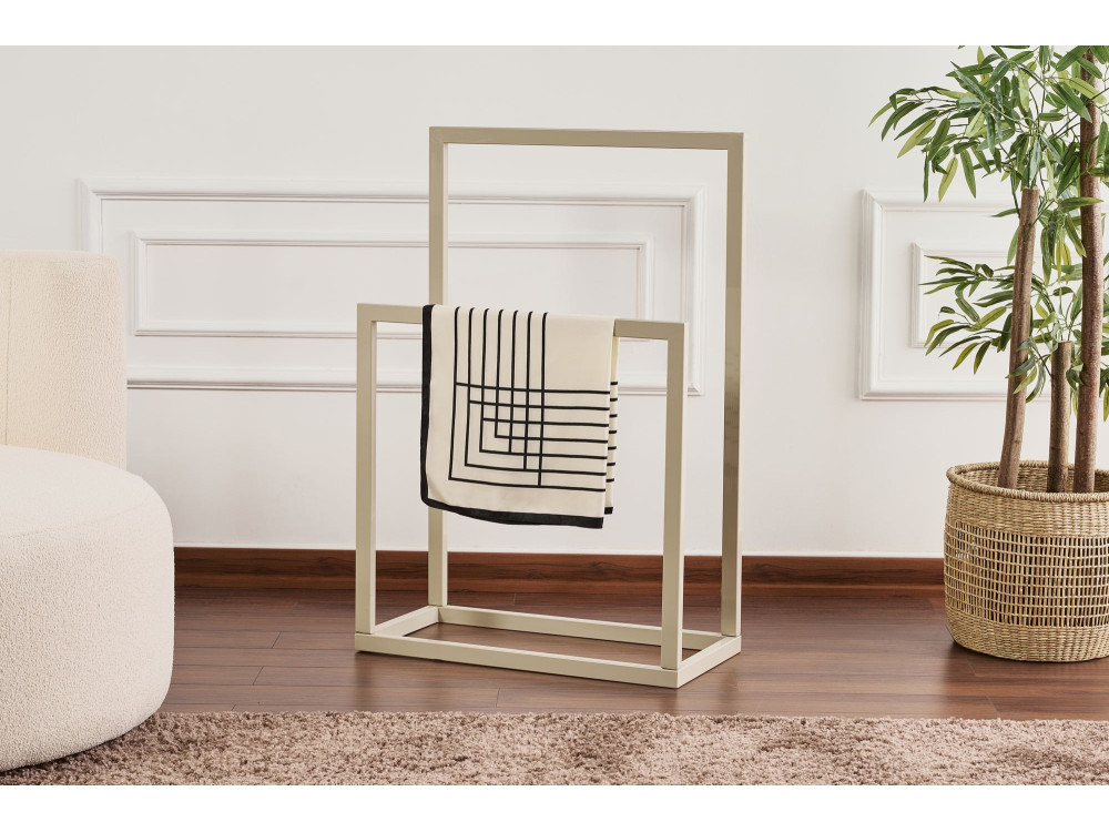 Porte-serviettes en métal "Gediz" - 25 x 60 x 90 cm - Taupe