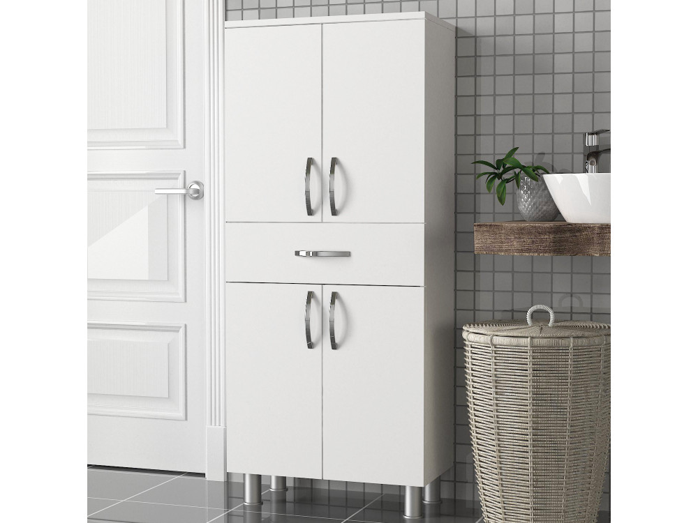 Meuble de salle de bain en bois "Arizona" - 59 x 31 x 140 cm - Blanc