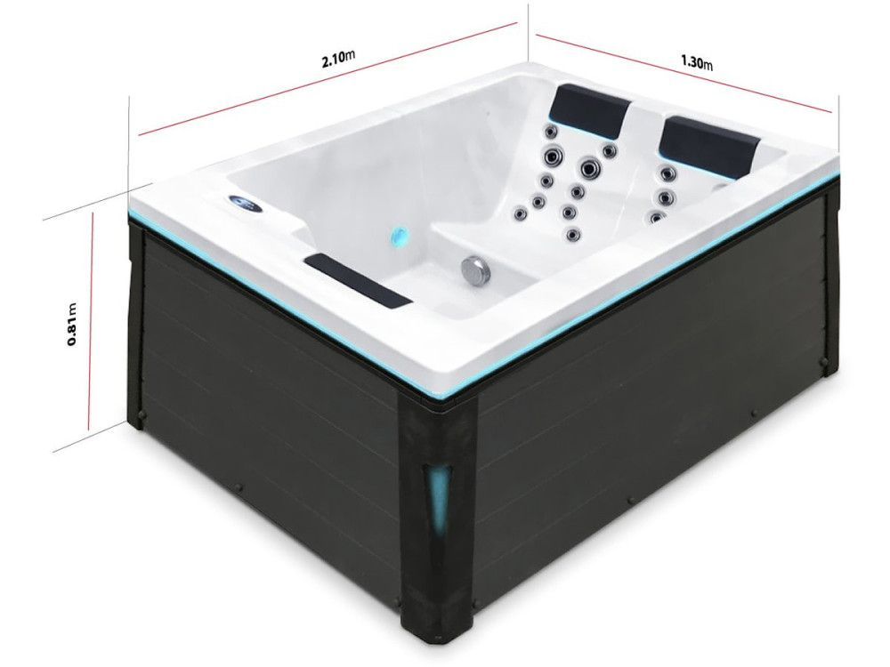 Spa " Serene 3 "  - 2 places assises + 1 allongée - 2.10 x 1.30 x 0.81 m