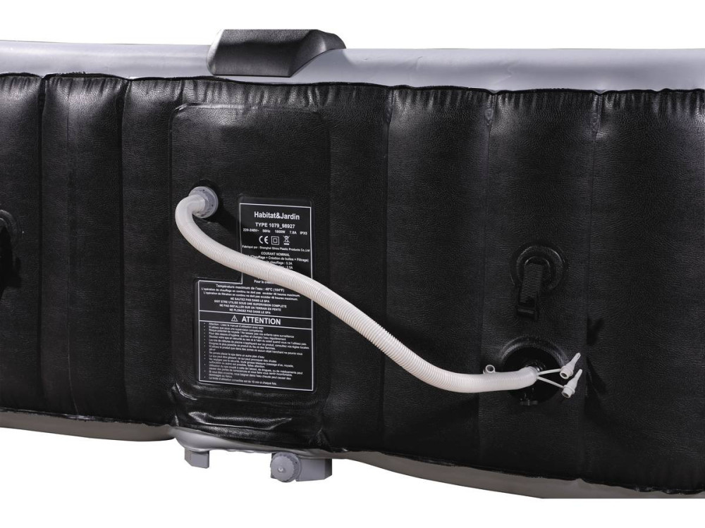 Spa Gonflable NICE en PVC - 6 places - Gris/Noir