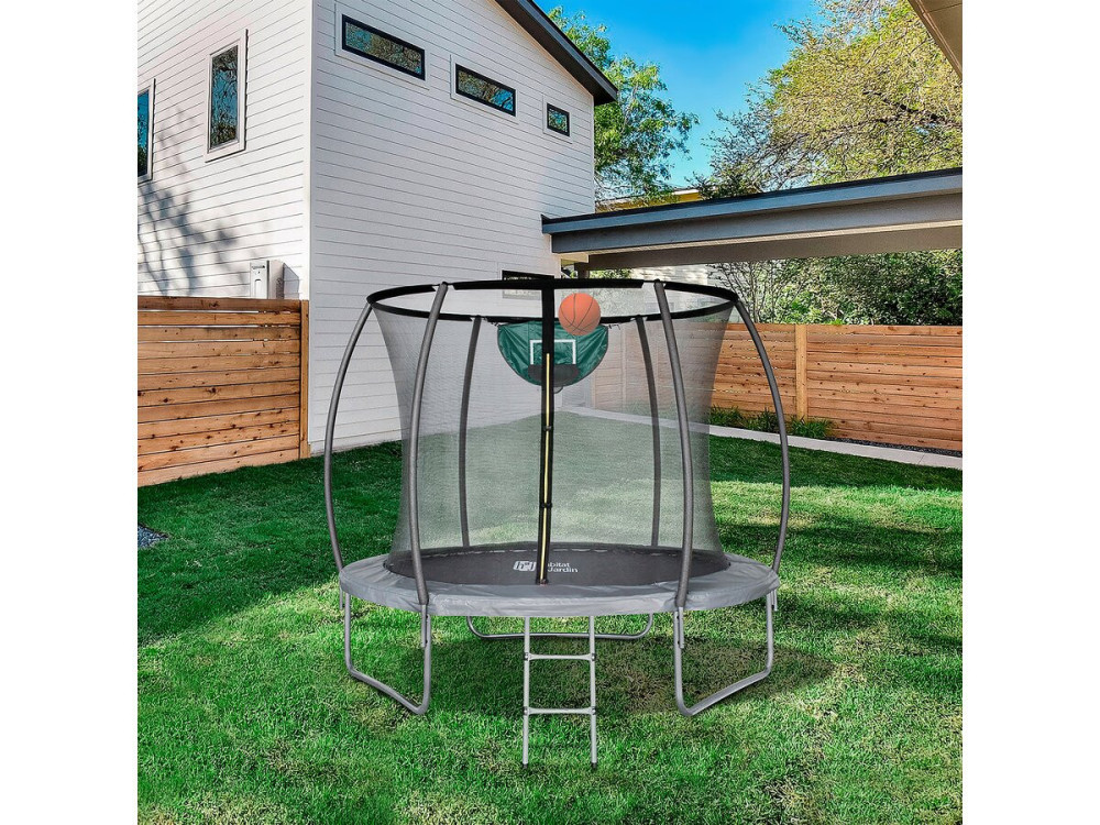 Trampoline avec filet intérieur "jumper" - Ø 4,88 m - Gris
