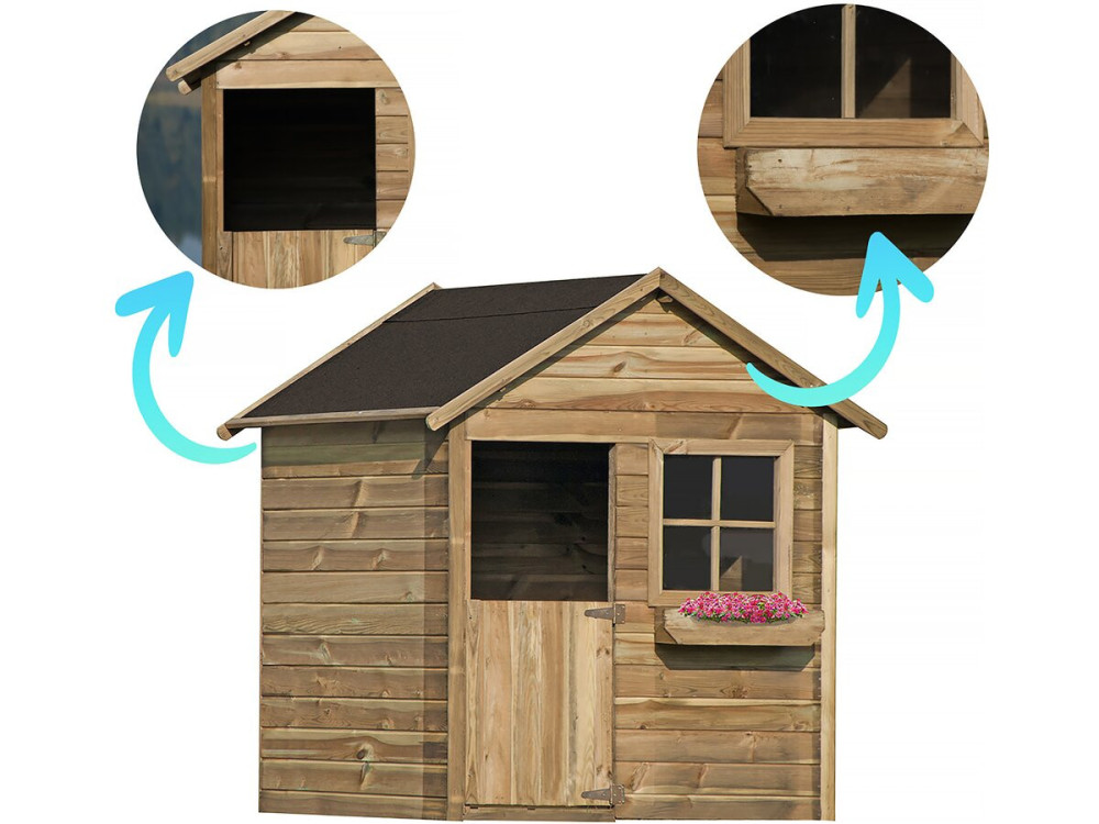 Maisonnette "Coccinelle" - 126 x 112 x 158 - Bois