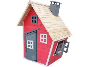 Maisonnette "Lilou" - 119.5 x 156 x 102 cm - Rouge/Gris