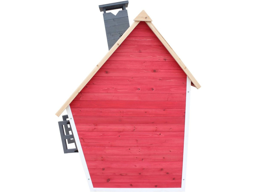 Maisonnette "Lilou" - 119.5 x 156 x 102 cm - Rouge/Gris