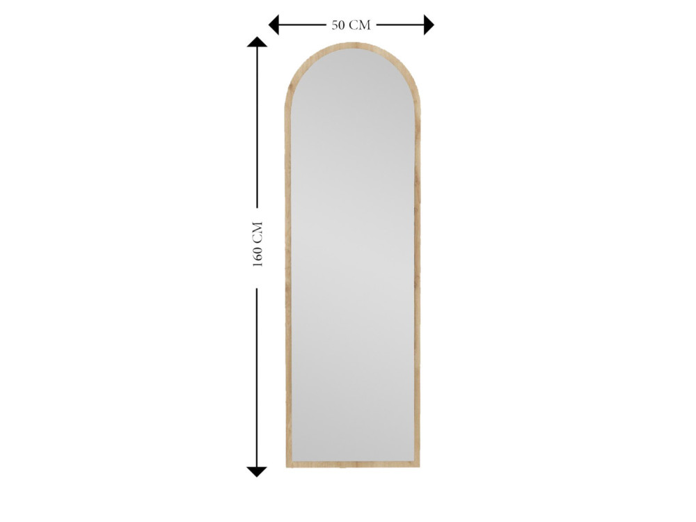Miroir en bois "Emma" - 50 x 160 cm - Beige