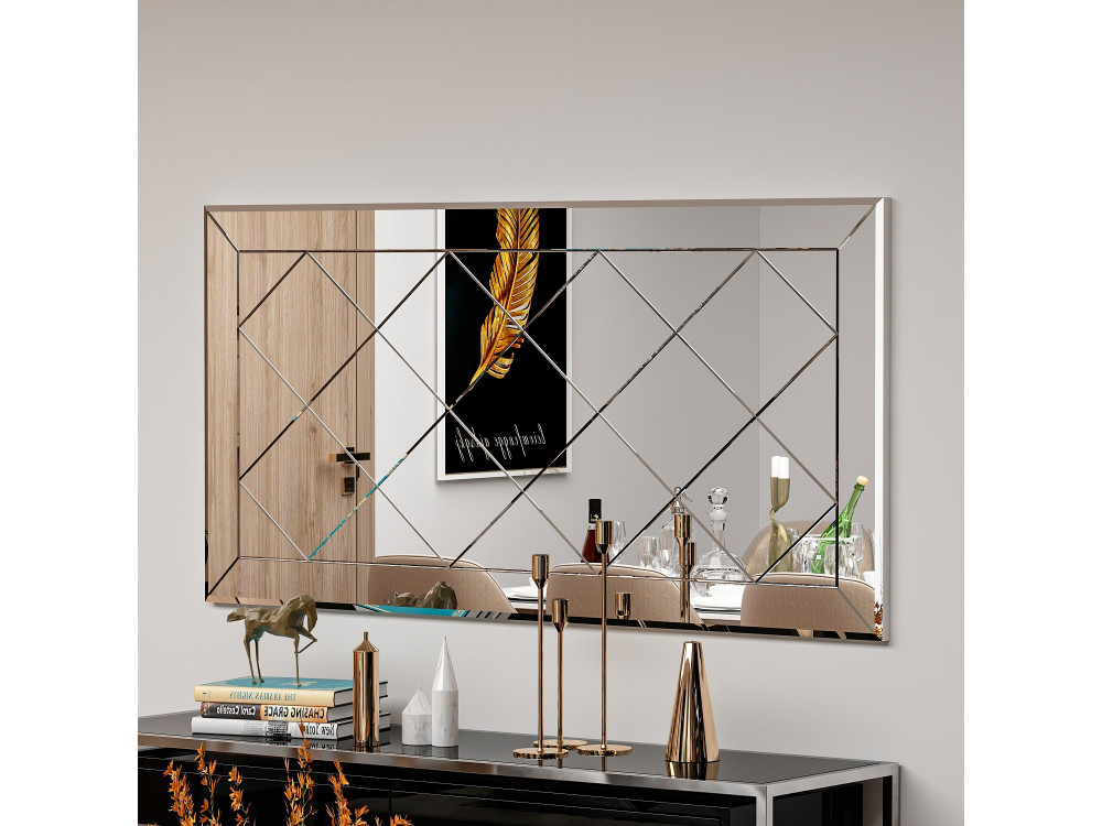 Miroir en bois "Pauli" - 120 x 60 cm - Blanc