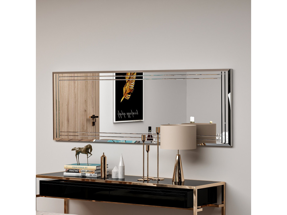 Miroir en bois "Buhem" - 40 x 120 cm - Blanc
