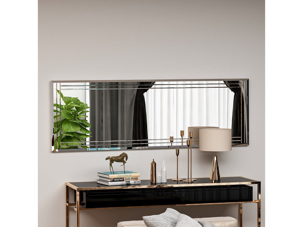 Miroir en bois "Buhem" - 40 x 120 cm - Blanc