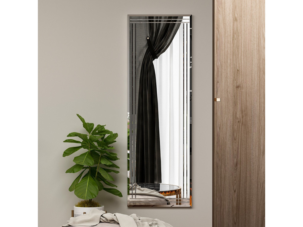 Miroir en bois "Buhem" - 40 x 120 cm - Blanc