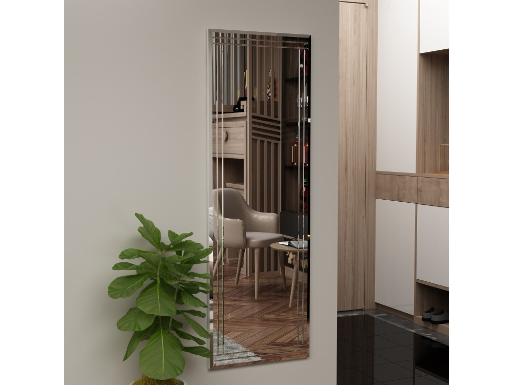 Miroir en bois "Buhem" - 40 x 120 cm - Blanc