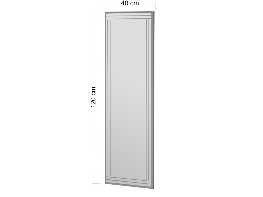 Miroir en bois "Buhem" - 40 x 120 cm - Blanc